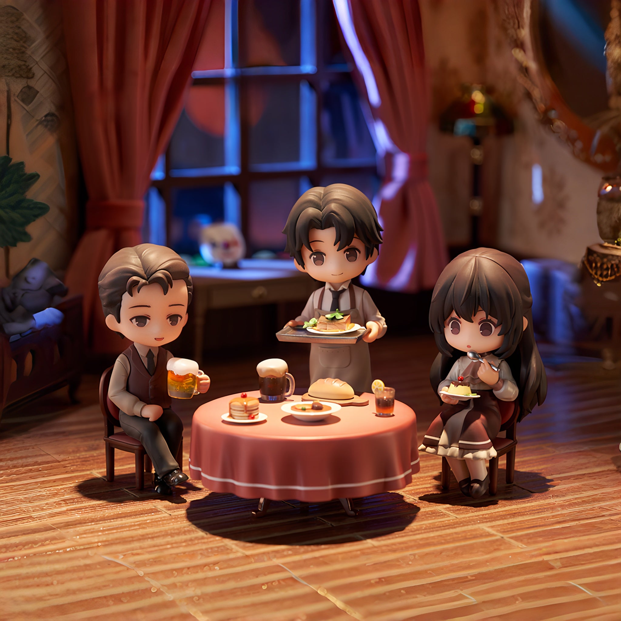 Dinner at Moretti's Family Chibi Scene Figure Set
