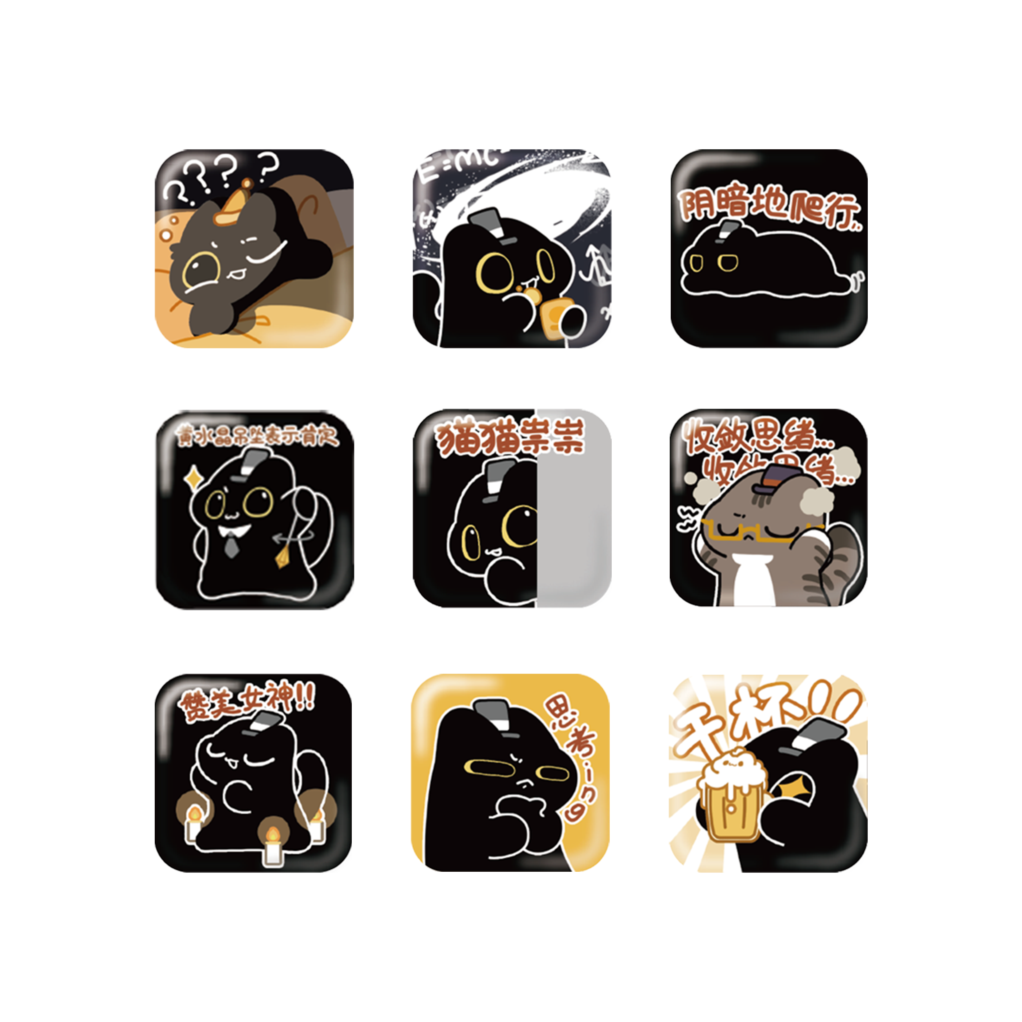 Cat's Adventure Series Lenticular Emoji Badge Blind Box