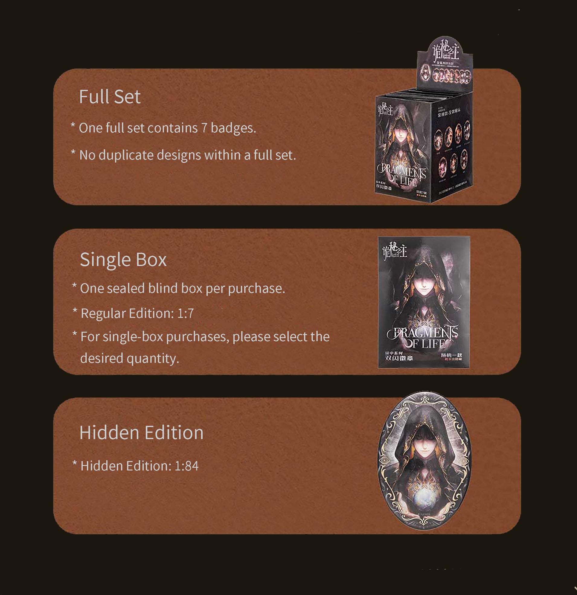 Fragments of Life Series In the Mirror Double Flash Badge Blind Box