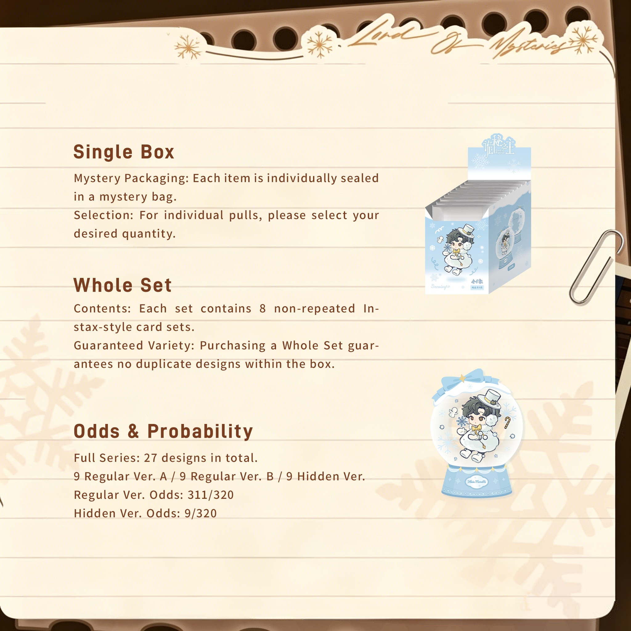 Snowing Series Acrylic Block Blind Box